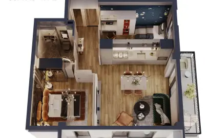 3 ოთახიანი სტუდიოს ტიპის ბინა