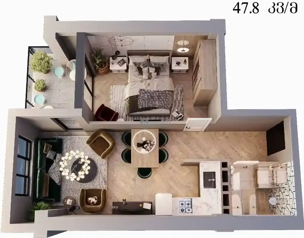 2-комнатная квартира в Телави